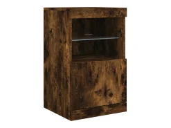 Aparador con luces LED roble ahumado 41x37x67 cm ES387379