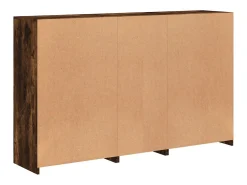 Aparador con luces LED roble ahumado 162x37x100 cm