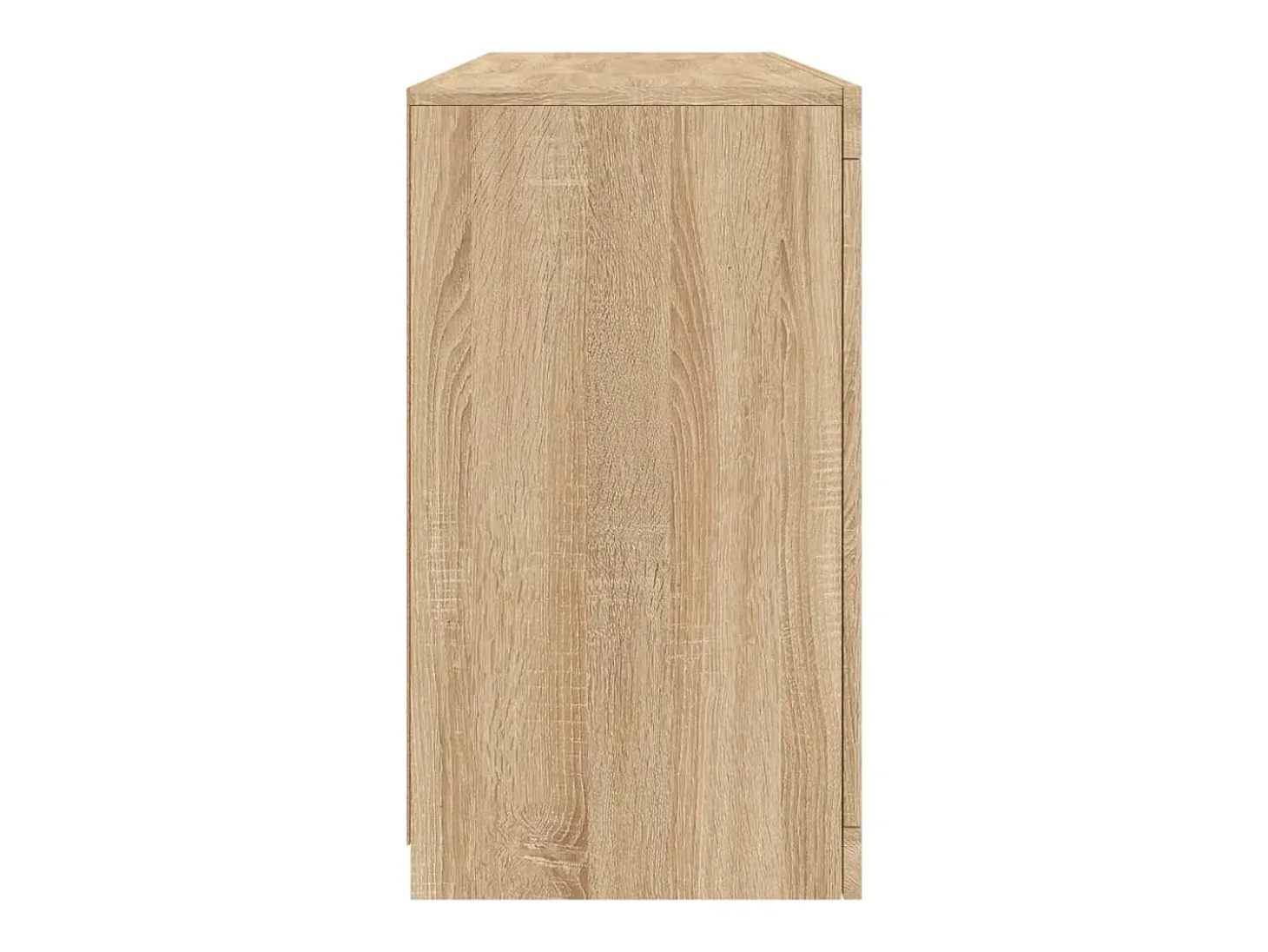 Aparador con luces LED roble Sonoma 142,5x37x67 cm