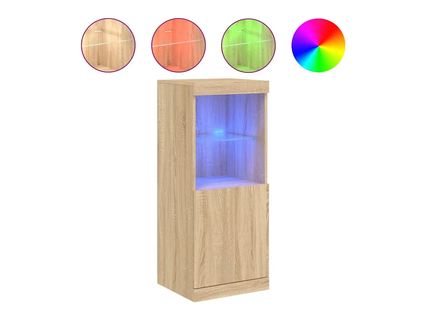 Aparador con luces LED roble Sonoma 41x37x100 cm ES416325