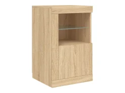 Aparador con luces LED roble Sonoma 164x37x67 cm