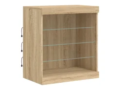 Aparador con luces LED roble Sonoma 60,5x37x67 cm