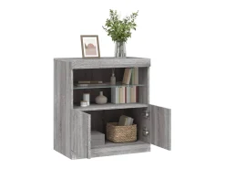 Aparador con luces LED Sonoma gris 60x37x67 cm