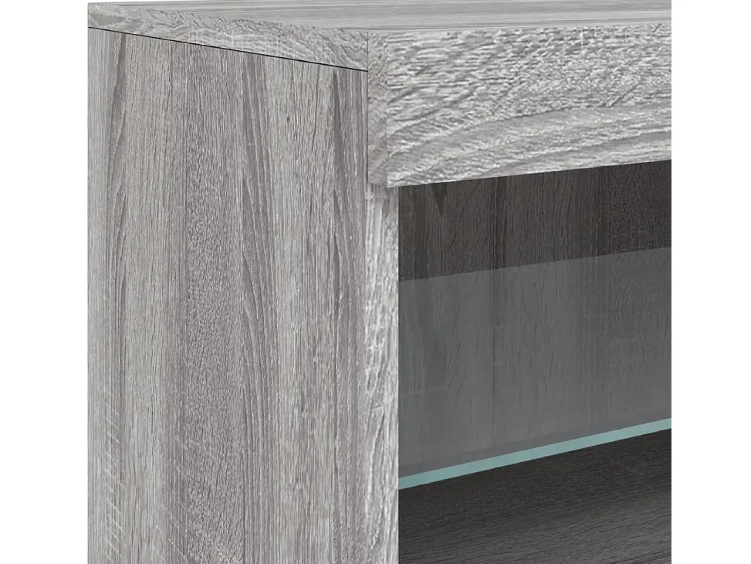 Aparador con luces LED Sonoma gris 60x37x67 cm