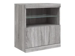 Aparador con luces LED Sonoma gris 60x37x67 cm