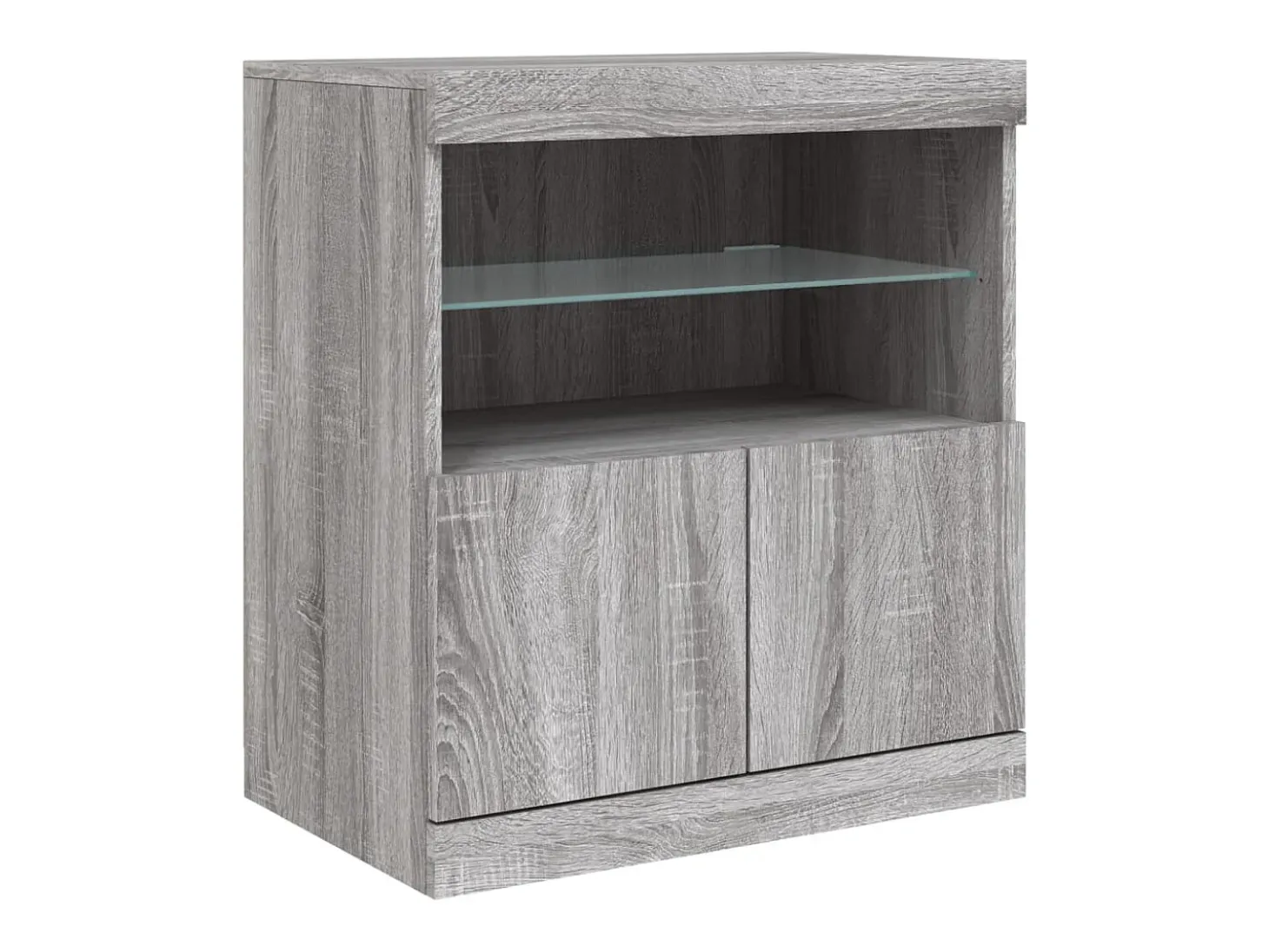 Aparador con luces LED Sonoma gris 60x37x67 cm