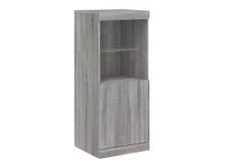 Aparador con luces LED Sonoma gris 162x37x100 cm