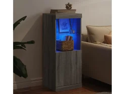Aparador con luces LED Sonoma gris 41x37x100 cm