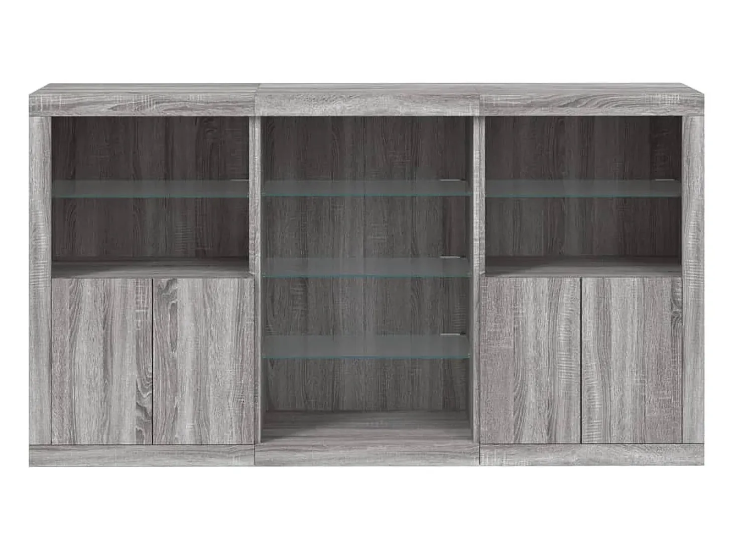 Aparador con luces LED Sonoma gris 181,5x37x100 cm