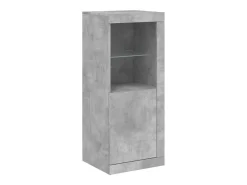 Aparador con luz LED 3 piezas madera de ingeniería gris hormigón