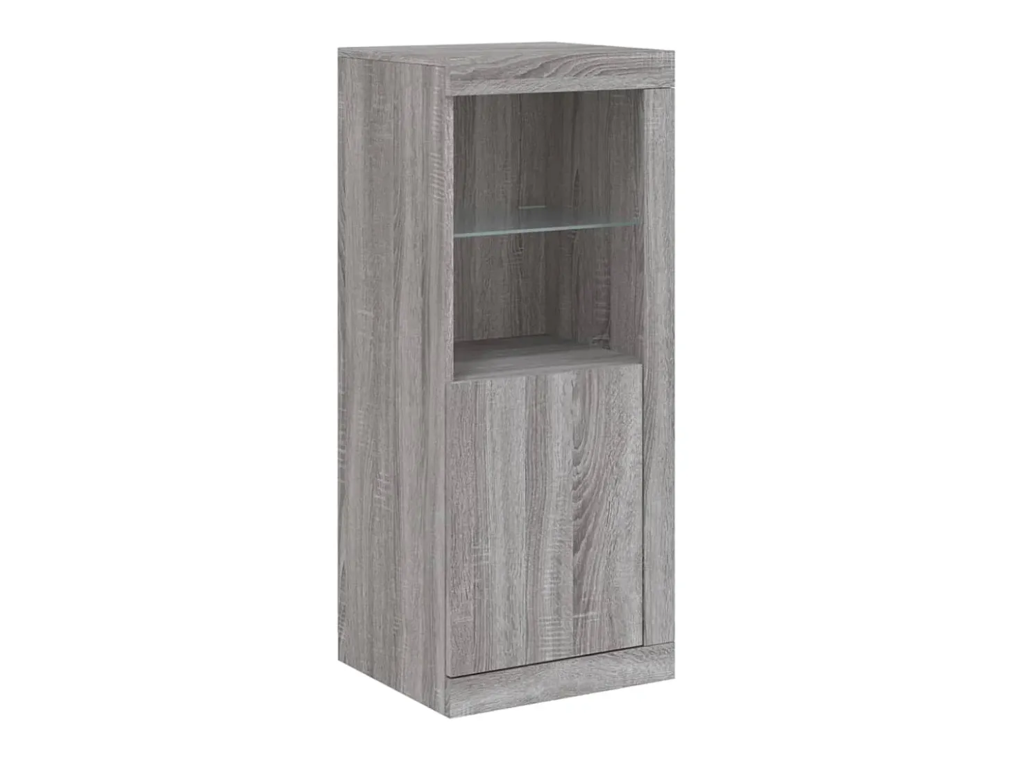 Aparador con luz LED 3 pzas madera de ingeniería gris Sonoma