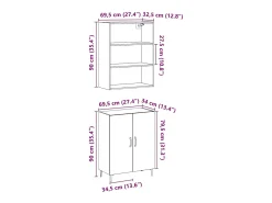 Aparador con mueble de pared, roble artesanal, madera de ingeniería.