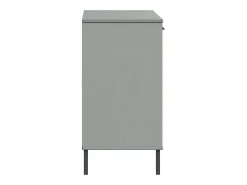 Aparador con patas de metal Gris 113x40x77 cm Madera maciza OSLO