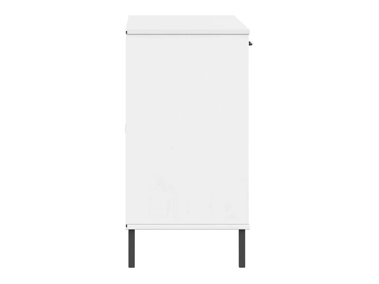 Aparador con patas de metal Blanco 113x40x77 cm Madera maciza OSLO