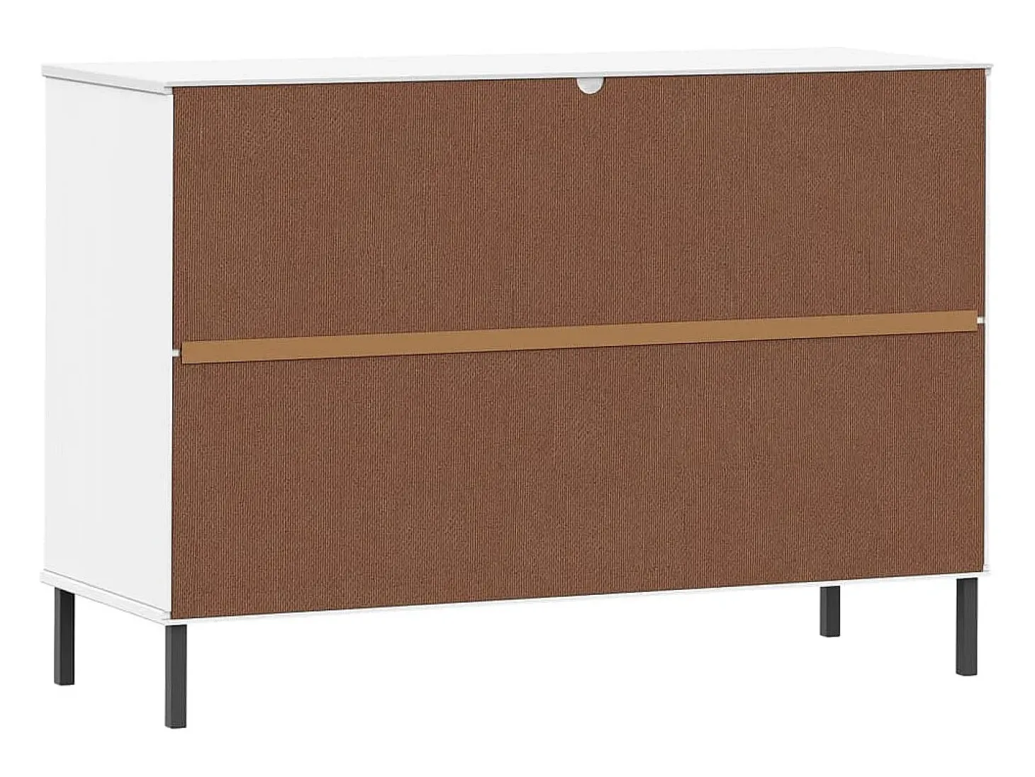 Aparador con patas de metal Blanco 113x40x77 cm Madera maciza OSLO