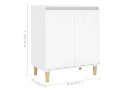 Aparador con patas madera contrachapada blanco 60x35x70 cm