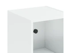 Aparador con puerta de cristal blanco 35x37x142 cm