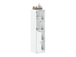 Aparador con puerta de cristal blanco 35x37x142 cm