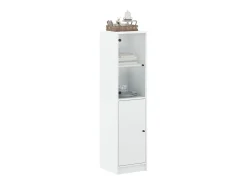 Aparador con puerta de vidrio blanco 35x37x142 cm ES478968