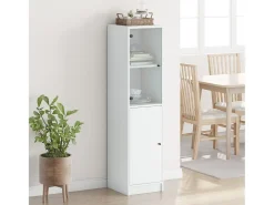 Aparador con puerta de vidrio blanco 35x37x142 cm ES478968