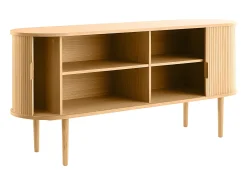 Aparador con puertas correderas de contrachapado de roble y roble macizo 160 cm EPIC