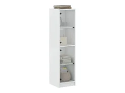 Aparador con puertas de cristal blanco 35x37x142 cm
