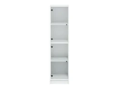 Aparador con puertas de cristal blanco 35x37x142 cm
