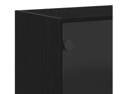 Aparador con puertas de roble negro 68x37x142 cm en madera de ingeniería