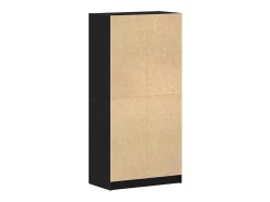 Aparador con puertas de roble negro 68x37x142 cm en madera de ingeniería