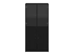 Aparador con puertas de roble negro 68x37x142 cm en madera de ingeniería