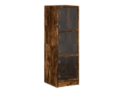 Aparador con puertas de vidrio roble ahumado 35x37x109 cm ES273771