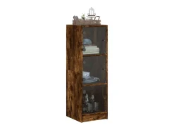 Aparador con puertas de vidrio roble ahumado 35x37x109 cm ES273771