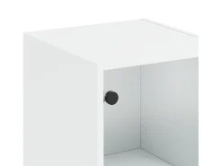 Aparador con puertas de vidrio blanco 35x37x142 cm