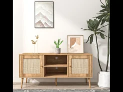 Aparador con puertas efecto caña y 2 nichos 120 cm CANGE