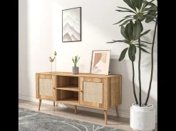 Aparador con puertas efecto caña y 2 nichos 120 cm CANGE