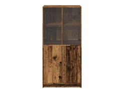 Aparador con puertas madera ingeniería envejecida 68x37x142 cm