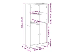 Aparador con puertas madera ingeniería envejecida 68x37x142 cm