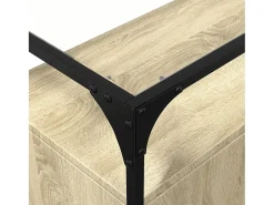 Aparador con tapa de vidrio de madera de ingeniería de roble Sonoma