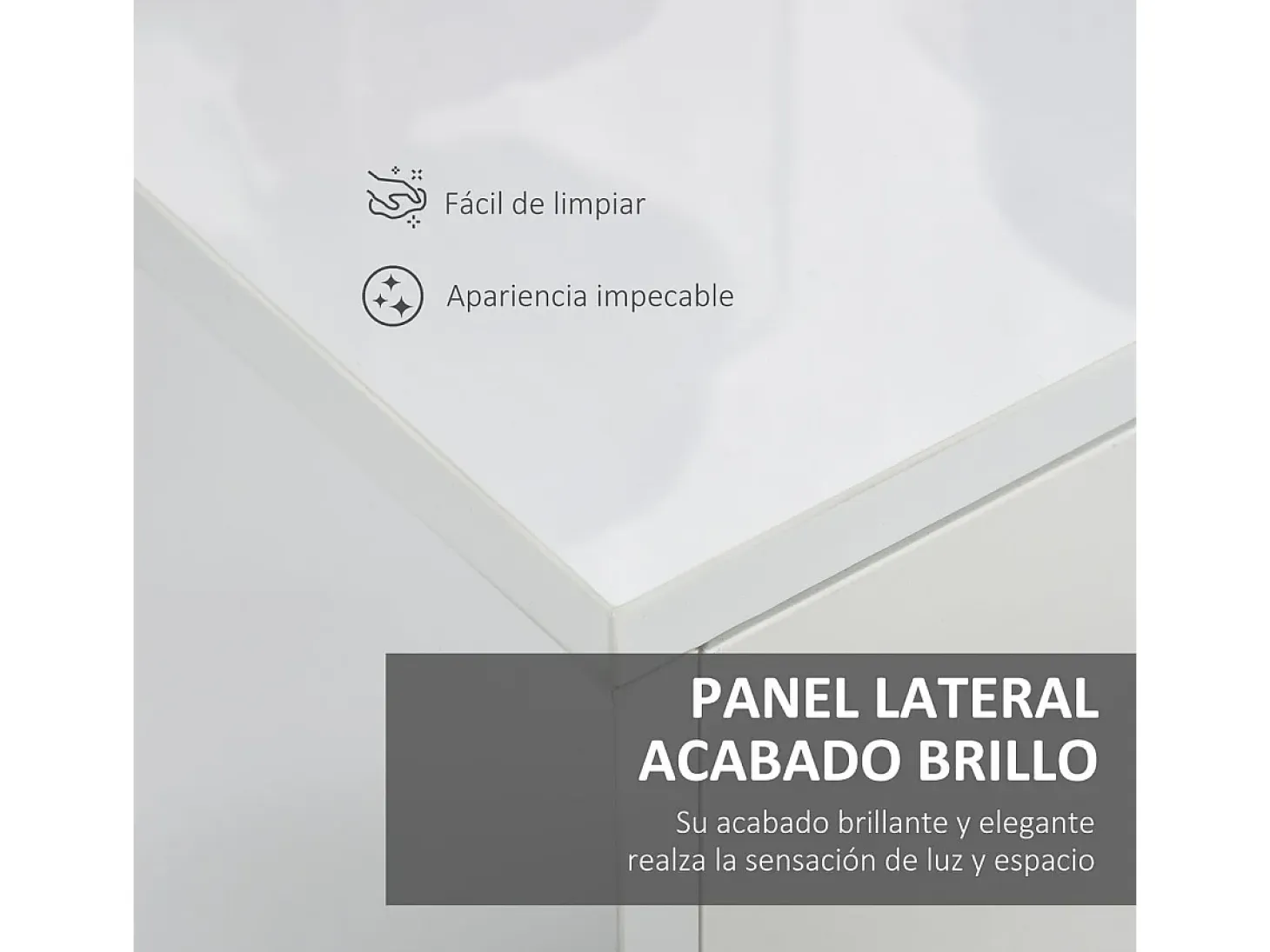 Aparador Conil Homcom 3 puertas + 2 cajones blanco 74x117x36 cm