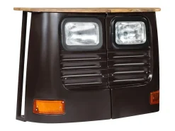 Aparador consola con forma de camión madera maciza de mango color gris oscuro 4402123