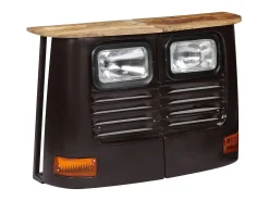 Aparador consola con forma de camión madera maciza de mango color gris oscuro 4402123
