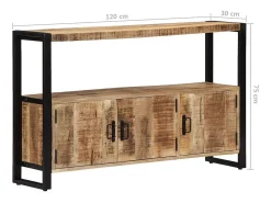 Aparador consola mueble auxiliar de almacenaje 120 cm madera maciza de mango 4402226