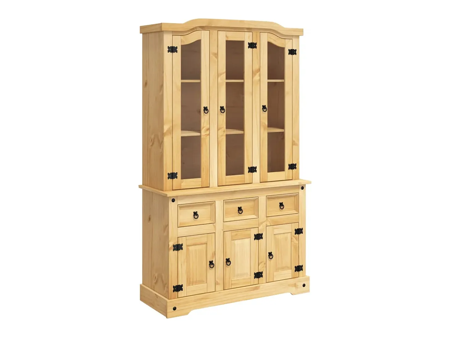 Aparador Corona madera maciza de pino miel 112x43x196 cm