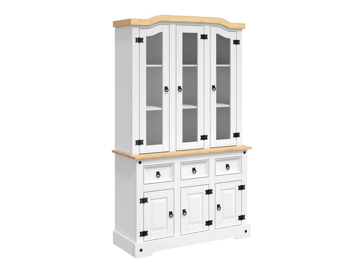 Aparador Corona madera maciza de pino blanco 112x43x196 cm