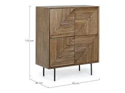 Aparador Dary 4 puertas madera maciza de mango natural 92 cm