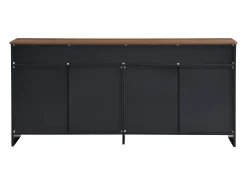 Aparador de 160 cm con 3 cajones y 4 puertas, tablero con veta de madera