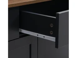 Aparador de 160 cm con 3 cajones y 4 puertas, tablero con veta de madera