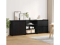 Aparador de 3 piezas Roble negro 70 x 41 x 75 cm Madera de ingeniería