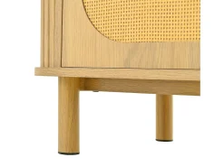 Aparador de 2 puertas - Aparador de 3 cajones con patas de metal - madera - para salón y comedor