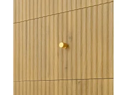 Aparador de 2 puertas - Aparador de 3 cajones con patas de metal - madera - para salón y comedor